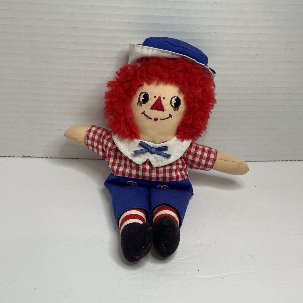 Raggedy Andy Plush Doll 9" Applause Vintage Boy Rag And Cloth Red Hair